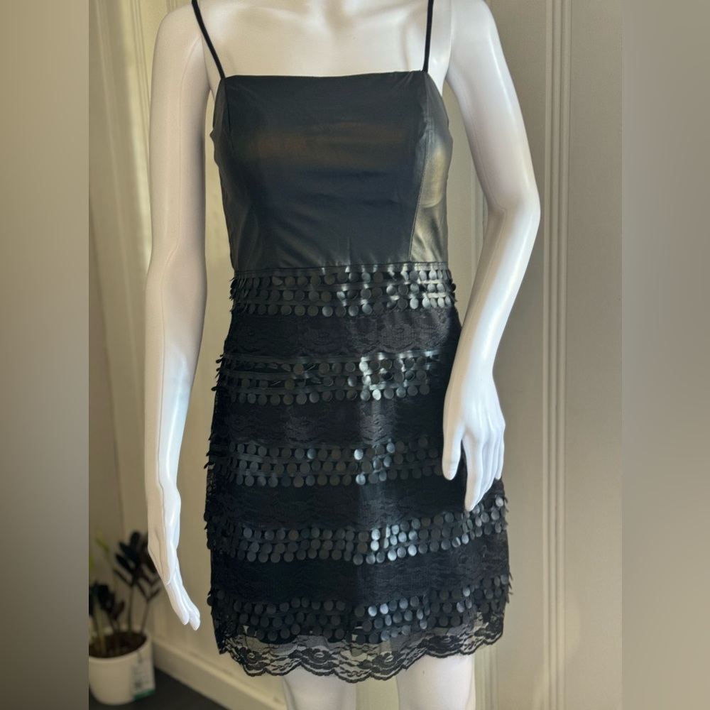 Boutique Style Black Leather Dress